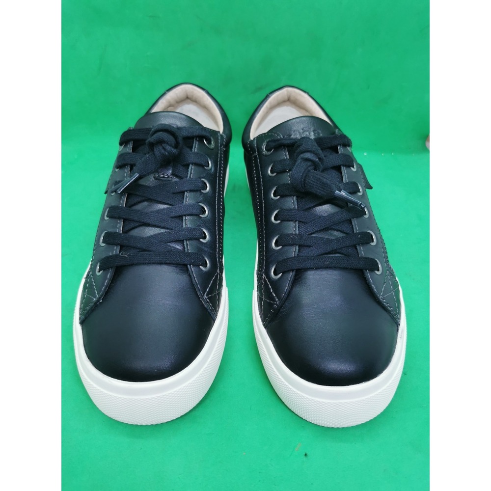 Taos Plim Soul Lux Black Leather Sneakers Womens Size 8.5 Low Top Lace Up Shoes
